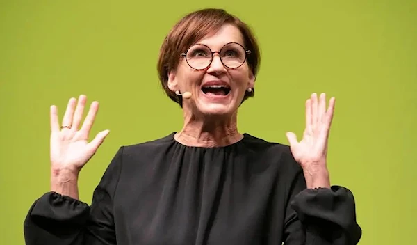 German Minister of Education and Research Bettina Stark-Watzinger speaks during the Epiphany Meeting (Dreikoenigstreffen) of Germany's free democratic FDP party, on January 6, 2023 in Stuttgart, southern Germany.  (AFP)