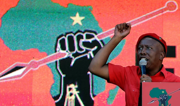 EFF leader Julius Malema during an election rally in Soweto in May 2019 (AP)