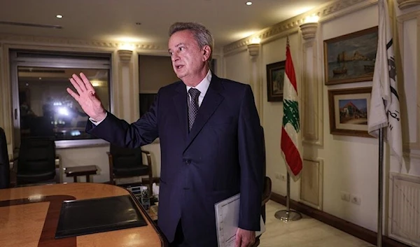 Lebanon's Central Bank Gov. Riad Salameh gestures during an interview with AFP at his office in the capital Beirut, Lebanon, Dec. 20, 2021. (AP)