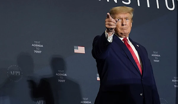 Former President Donald Trump speaks at an America First Policy Institute agenda summit at the Marriott Marquis in Washington, D.C., in July 2022 (AP)