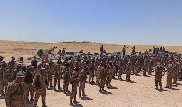 Soldiers of the Syrian 25th division east of Aleppo preparing for a drill, June 2023 (Social Media)