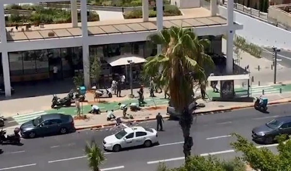 scene of run-over operation, "Tel-Aviv", June 4 2023 (social media)