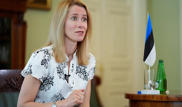 Prime Minister of Estonia, Kaja Kallas speaks during an interview with The Associated Press in Tallinn, Estonia, Wednesday, June 22, 2022. (AP)