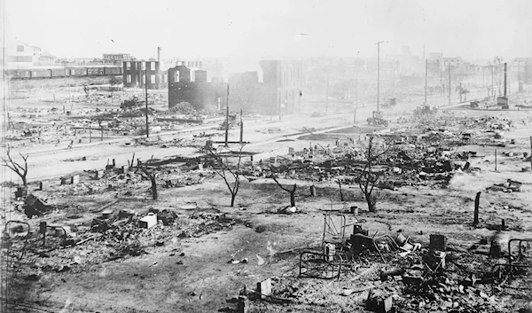 The Greenwood district of Tulsa in 1921, after the Tulsa Race Massacre (Library of Congress)