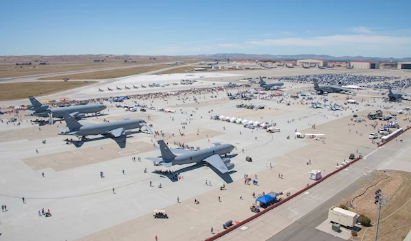 An overview of the Travis Air Force Base flight line during Wings Over Solano at Travis Air Force Base, California, May 14, 2022 (US Air Force)