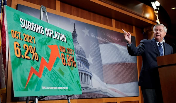 Sen. Lindsey Graham, R-S.C., talks about the the Build Back Better bill during a news conference on Capitol Hill in Washington, Friday, Dec. 10, 2021. (AP)