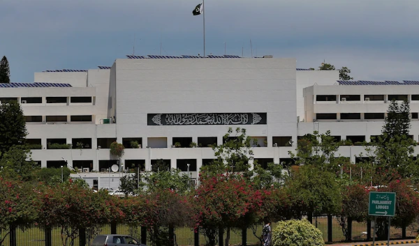 the National Assembly building, in Islamabad, Pakistan, Monday, June 20, 2022 (AP)