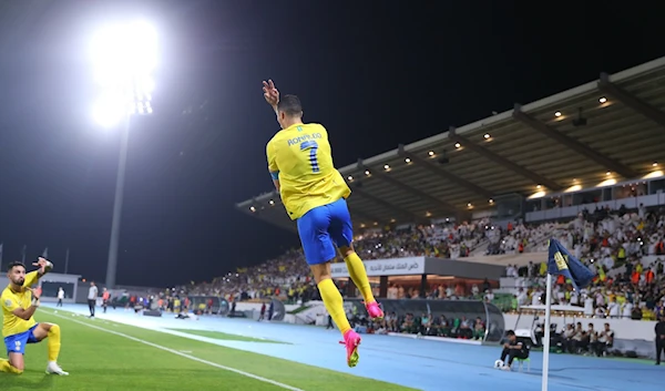 Ronaldo celebrates his second goal in the match, August 12 2023 (social media)