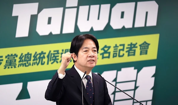 Taiwan's Vice President Lai Ching-te, also known as William Lai, delivers a speech during a press conference in Taipei, Taiwan, Wednesday, April 12, 2023. (AP)