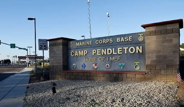 The main gate of Camp Pendleton in California. (AP)