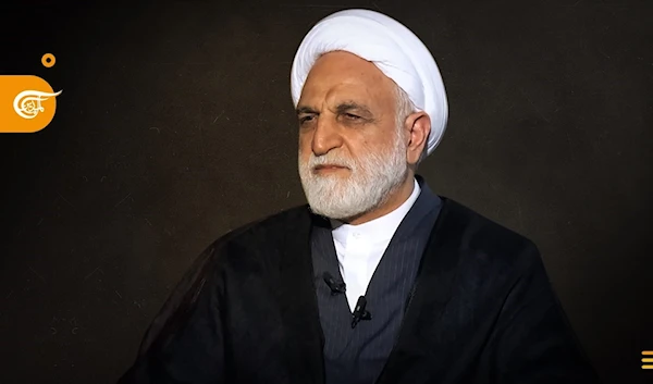 Iran Judiciary Chief Gholam-Hossein Mohseni-Ejei during an exclusive interview with Al Mayadeen that aired on August 15, 2023