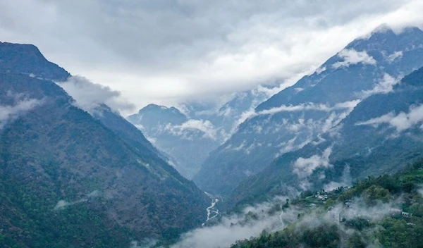 A valley near the Indo-Chinese border in Tawang district of Arunachal Pradesh in India in April. (AFP via Getty Images)