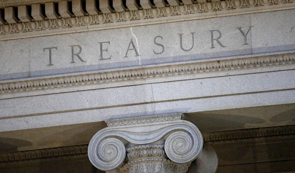 The U.S. Treasury Department building is shown at dusk in Washington on June 6, 2019. (AP)