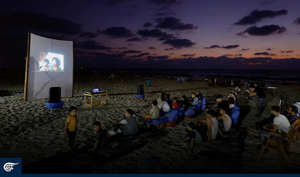 Palestinians enjoy movies by the sea after years of closure