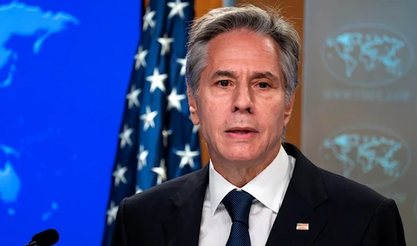 US Secretary of State Antony Blinken speaks during a media briefing at the State Department, Tuesday, Aug. 15, 2023, in Washington. (AP)