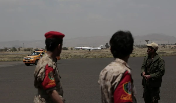 International Red Cross plane carrying prisoners takes off in Sanaa, Yemen, Friday, Apr. 14, 2023. (AP)