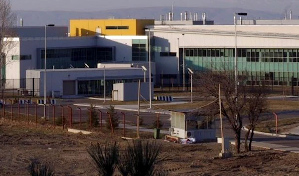 The building of a US laboratory that Russia claims to be a biolab in Georgia is shown in a picture released by the Russian Defense Ministry during a briefing in the Russian Defense Ministry's headquarters in Moscow, Russia, October 4, 2018 (AP)