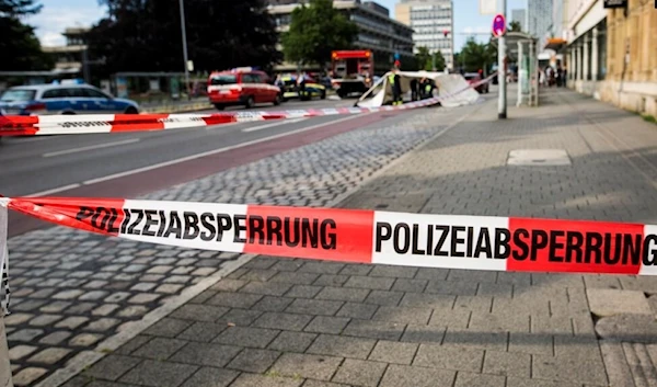 A police line is seen in Reutlingen, southern Germany, on July 24 2016 (AFP)