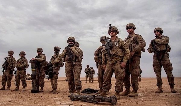 US occupation forces are seen during an exercise in northeastern Syria. (AP)