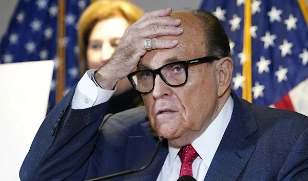 Former New York Mayor Rudy Giuliani at the Republican National Committee headquarters in Washington DC<, US in November 2020 (AP)