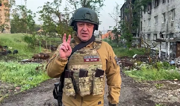 Wagner mercenary chief Yevgeny Prigozhin speaking in Bakhmut in footage released on May 25, 2023 (AFP)