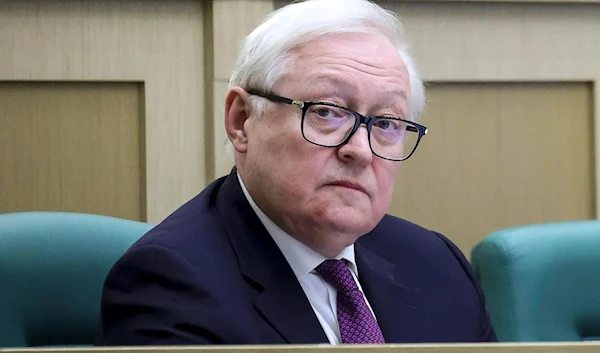 Russian Deputy Foreign Minister Sergey Ryabkov attends a session of the Federal Assembly in Moscow on April 12, 2023. (AP)