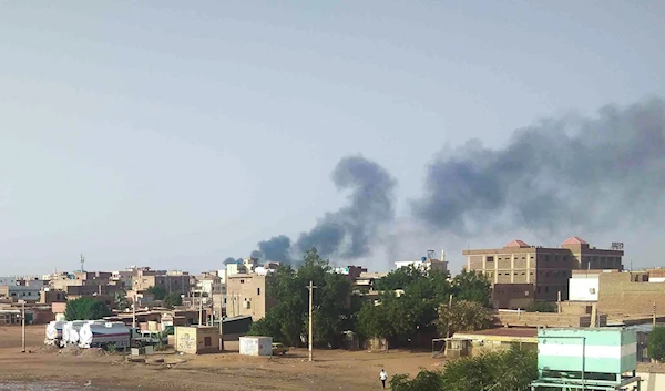 Smoke rises over Khartoum, Sudan, June 23, 2023 (AP)