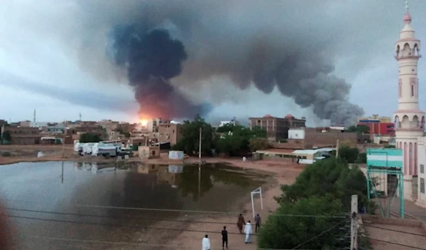 Smoke rises over Khartoum, Sudan, June 7, 2023 (AP)