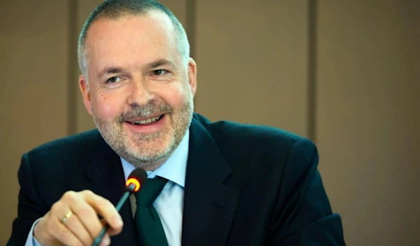 Director of the British Museum Hartwig Fischer speaking at a news conference (AFP)