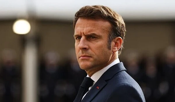 French President Emmanuel Macron at the Hotel National des Invalides, in Paris on October 18, 2022. (AFP)