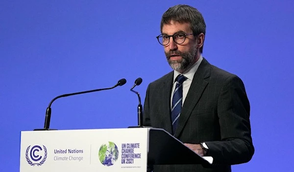 Steven Guilbeault, Minister of Environment and Climate Change for Canada speaks during a press conference at the COP26 U.N. Climate Summit in Glasgow, Scotland, Friday, Nov. 12, 2021 (AP)