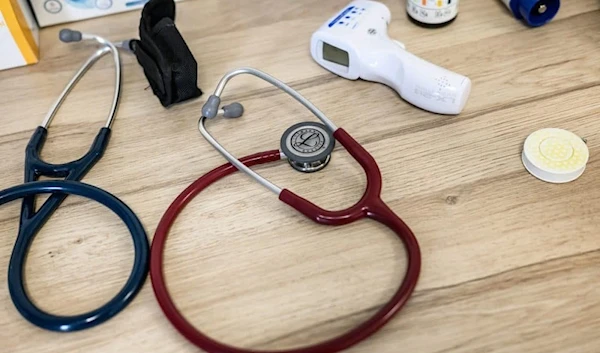 Stethoscopes at a doctors office. (Jeff Pachoud/AFP via Getty Images)