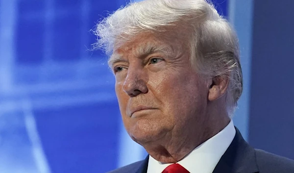 Former US President Donald Trump arrives to speak at the Moms for Liberty meeting in Philadelphia, Friday, June 30, 2023. (AP)