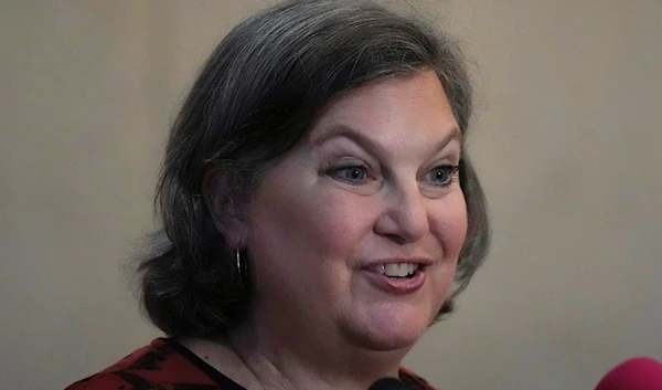 U.S. Under Secretary of State for Political Affairs Victoria Nuland speaks to the media Wednesday, Feb. 1, 2023 (AP)