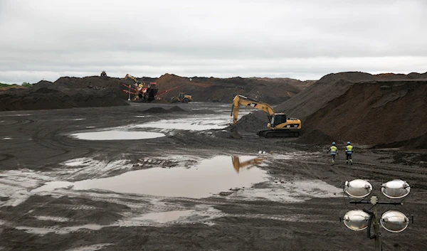 A general view of the manganese mining area at the Comilog (Compagnie Minière de l'Ogouée), in Moanda on November 27, 2020 (Photo by STEEVE JORDAN / AFP)