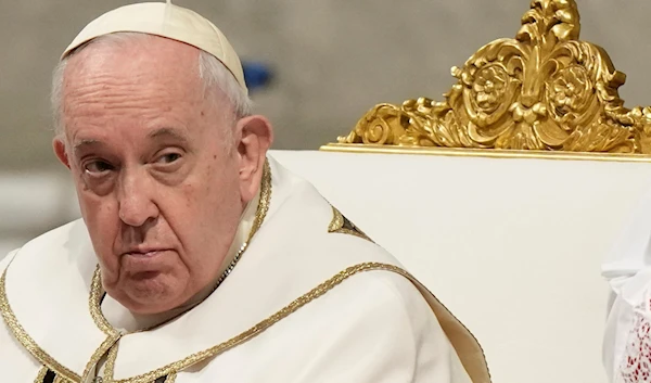 Pope Francis presides over an Epiphany mass in St. Peter's Basilica, at the Vatican, on January 6, 2023. (AP)