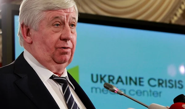 Viktor Shokin, then Ukraine's prosecutor general, holds a news conference in Kyiv in February 2015. (AP)