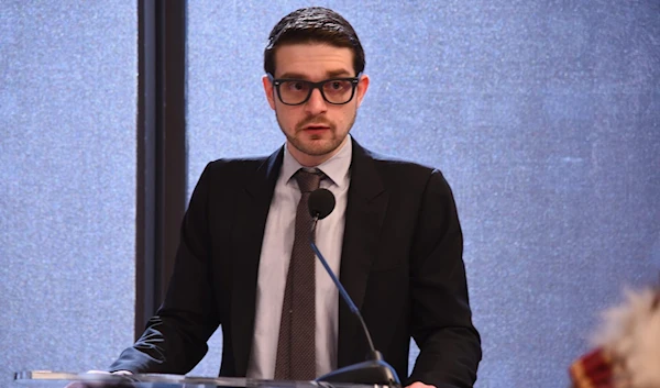 Chair of the Open Society Foundation and then founder of the Alexander Soros Foundation Alexander Soros speaks at the Ford Foundation-United Nations Development Programme Forests for Climate event on 21 April 2016 in New York City. (AP)