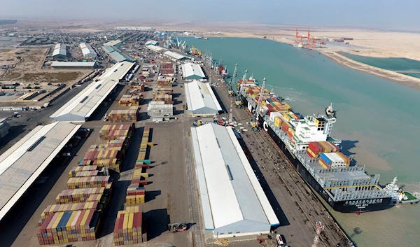 This Wednesday, Dec. 28, 2016 photo, shows an aerial view of Iraq's main port of Umm Qasr, near Basra, Iraq (AP Photo/Nabil al-Jurani)