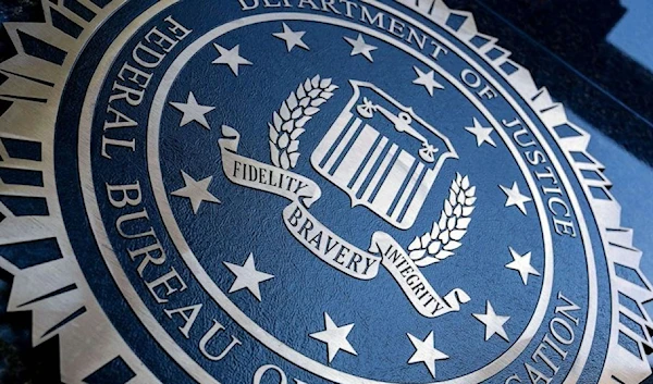 A seal reading "Department of Justice Federal Bureau of Investigation" is displayed on the J. Edgar Hoover FBI building in Washington, DC, Aug. 9, 2022. (AFP via Getty Images)