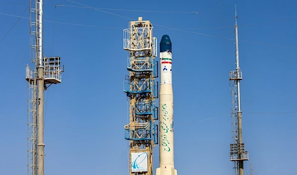 Illustrative purposes: Rocket is displayed at the Semnan launchpad. (FARS news)