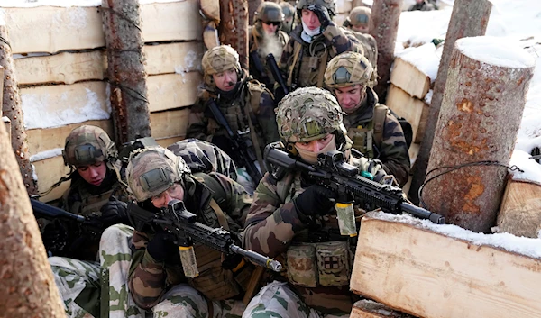 French soldiers attend the Winter Camp 23 military drills near Tapa, Estonia, Feb. 5, 2023 (AP)