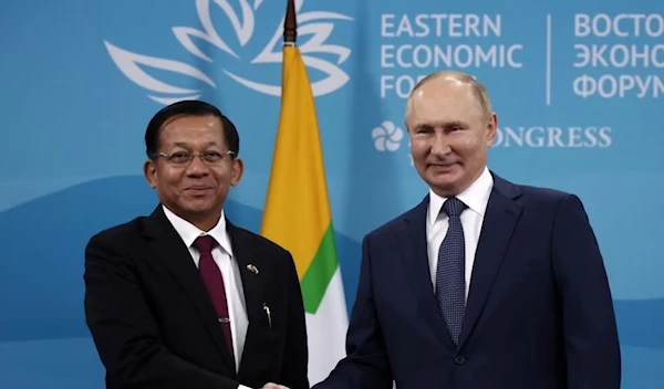 Russian President Vladimir Putin meets with Myanmar junta leader Min Aung Hlaing on the sidelines of the 2022 Eastern Economic Forum in Vladivostok on Sep 7, 2022 (Sputnik/AFP)