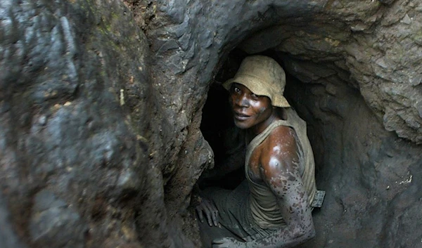 A worker in a cobalt mine near Likasi, in the Democratic Republic of Congo. (AP)