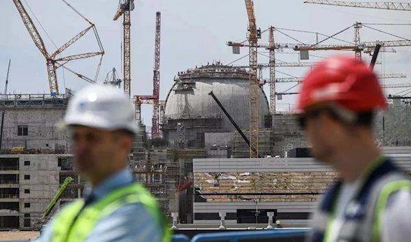 Construction work on the Russian-built Akkuyu Nuclear Power Plant in Mersin Province in Turkey on 26 April 2023 (AFP)