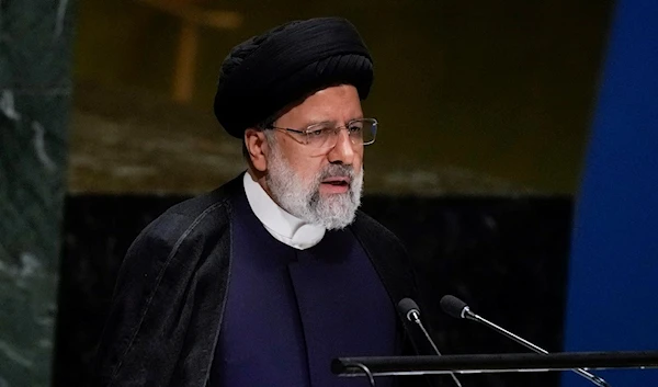 Seyyed Ebrahim Raisi, President of Iran, addresses the 78th session of the United Nations General Assembly at United Nations headquarters, Tuesday, Sept. 19, 2023. (AP Photo/Seth Wenig)