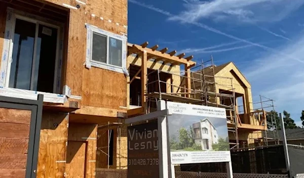 A house under construction is seen in Culver City, a neighborhood of Los Angeles on November 21, 2020. (AFP via Getty Images)