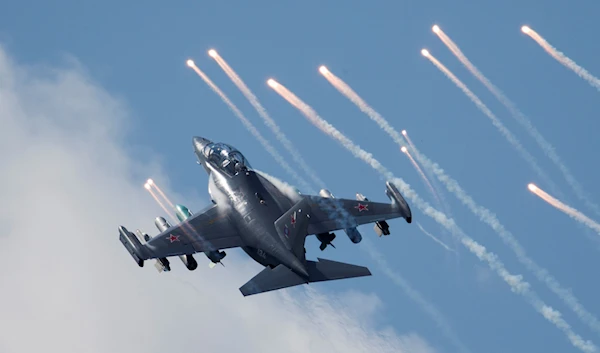 A Yak-130 performs during the MAKS-2017 International Aviation and Space Show in Zhukovsky, outside Moscow, Russia, on July 21, 2017 (AP)