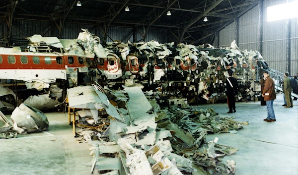 A view of the remains of the DC-9 jet that crashed in the skies over Ustica, Italy, in June 1980 (AP Photo)