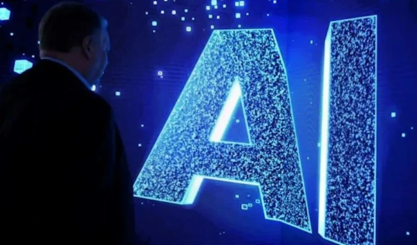 A visitor watches an AI sign on an animated screen at the Mobile World Congress, the telecom industry’s biggest annual gathering, in Barcelona. (AFP via Getty Images)